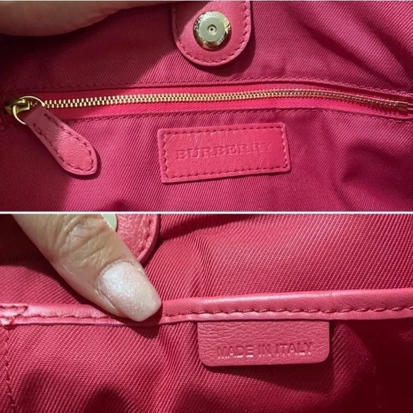 SALE!! Authenticated Burberry PINK small Haymarket Canter tote EUC very rare - Picture 6 of 10